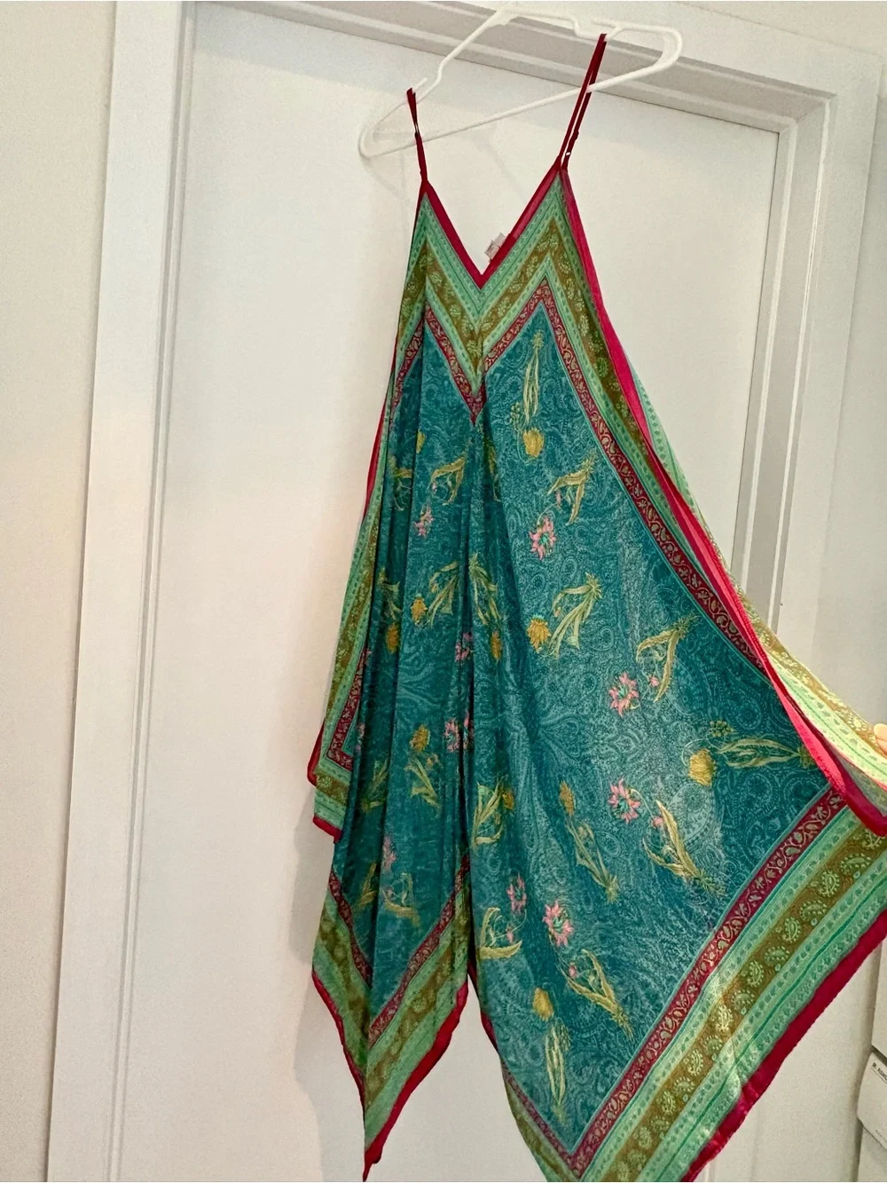 Vintage Anthropologie Holding Horses 100% Silk Bandana Dress